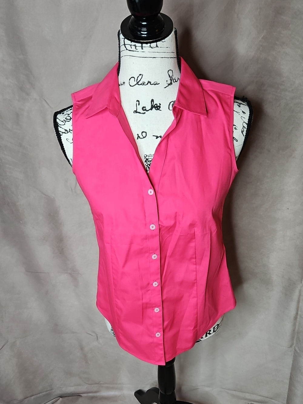 Talbots Outlet Petites Pink Sleeveless Collared Button Down New with Tags Sz XSP